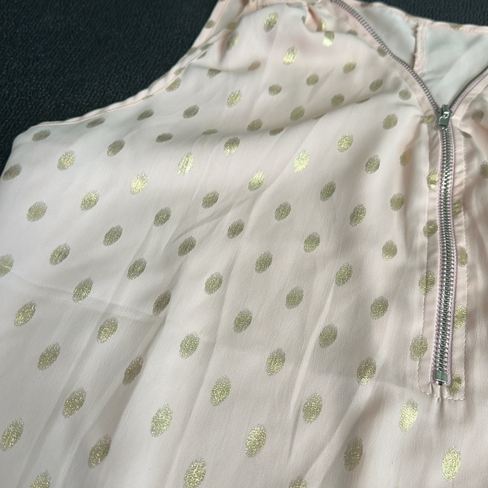 Pink and Gold Polka Dot Sleeveless Top - Picture 2 of 7